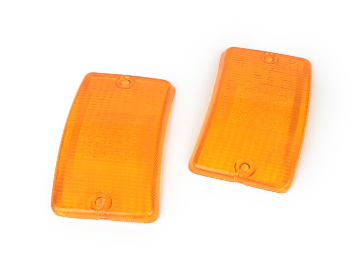 Pair of indicator lenses -BOSATTA- Vespa PK50 XL, PK125 XL front - amber