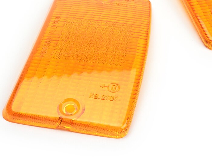 Pair of indicator lenses -BOSATTA- Vespa PK50 XL, PK125 XL front - amber