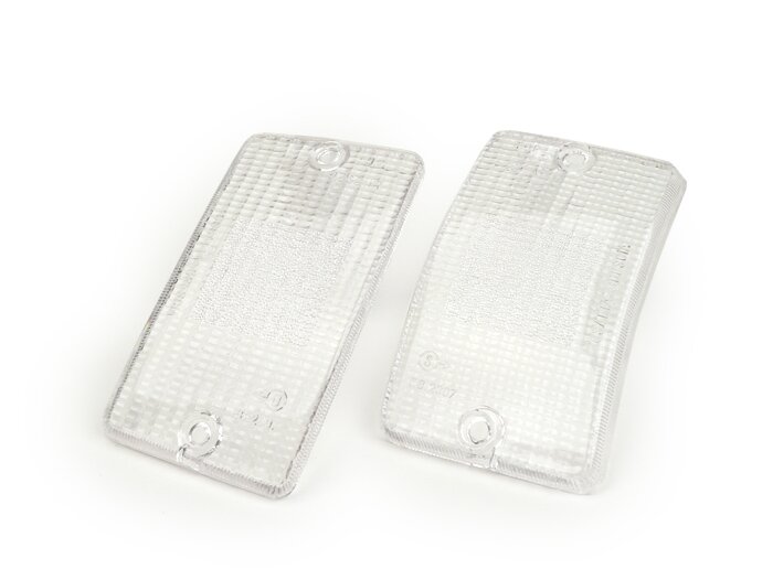 Pair of indicator lenses -BOSATTA- Vespa PK50 XL, PK125 XL front - colourless