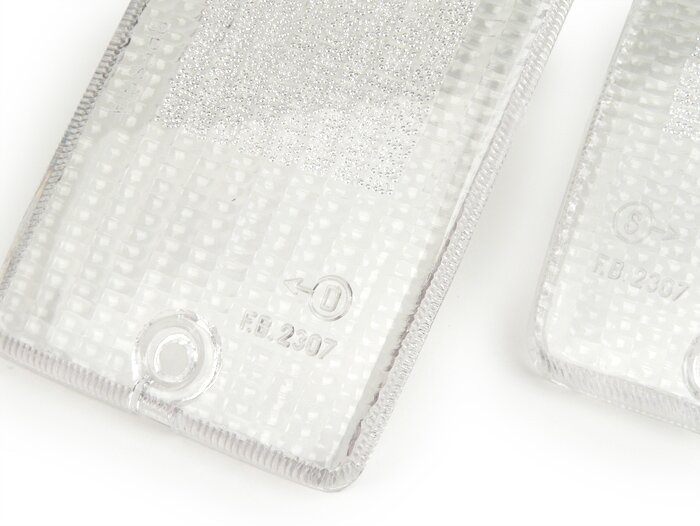 Pair of indicator lenses -BOSATTA- Vespa PK50 XL, PK125 XL front - colourless