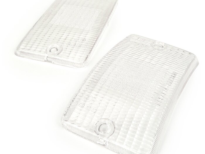 Pair of indicator lenses -BOSATTA- Vespa PK50 XL, PK125 XL front - colourless