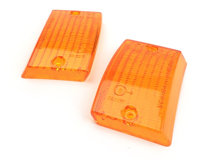 Lenti indicatori di direzione -BOSATTA set di 2 - Vespa PK50 S, PK80 S, PK125 S anteriore - arancione