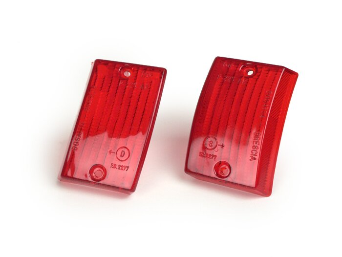 Pair of indicator lenses -BOSATTA- Vespa PK50 S, PK80 S, PK125 S front - red