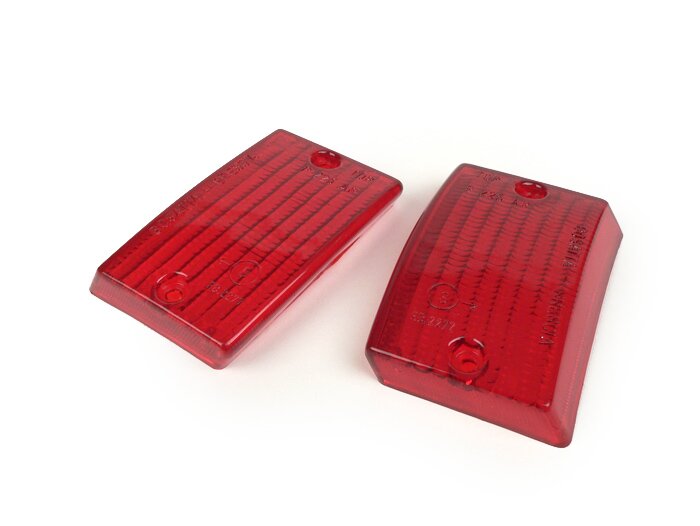 Pair of indicator lenses -BOSATTA- Vespa PK50 S, PK80 S, PK125 S front - red