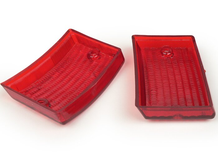 Pair of indicator lenses -BOSATTA- Vespa PK50 S, PK80 S, PK125 S front - red