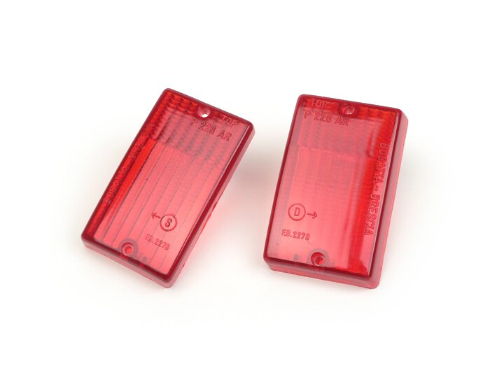 Pair of indicator lenses -BOSATTA- Vespa PK50 S, PK80 S, PK125 S rear - red