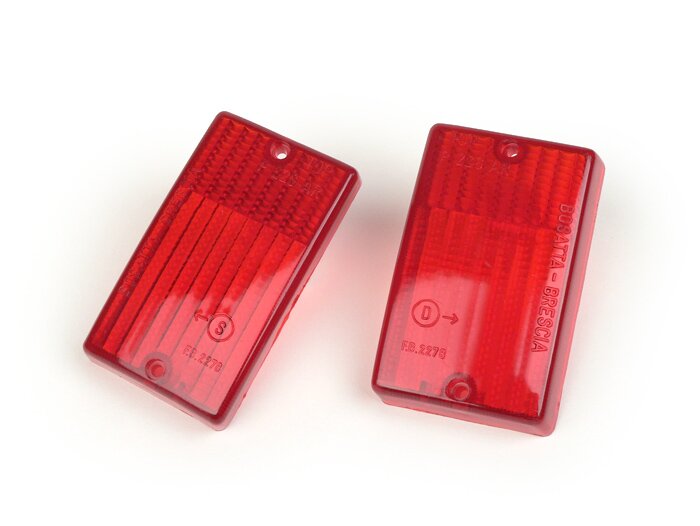 Pair of indicator lenses -BOSATTA- Vespa PK50 S, PK80 S, PK125 S rear - red