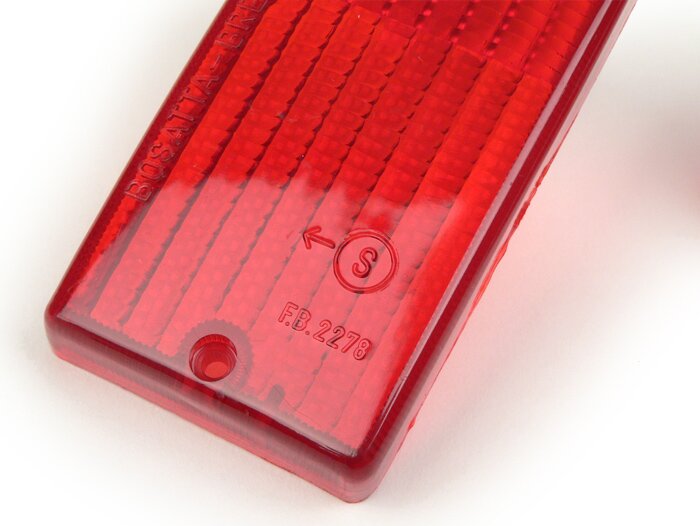 Pair of indicator lenses -BOSATTA- Vespa PK50 S, PK80 S, PK125 S rear - red