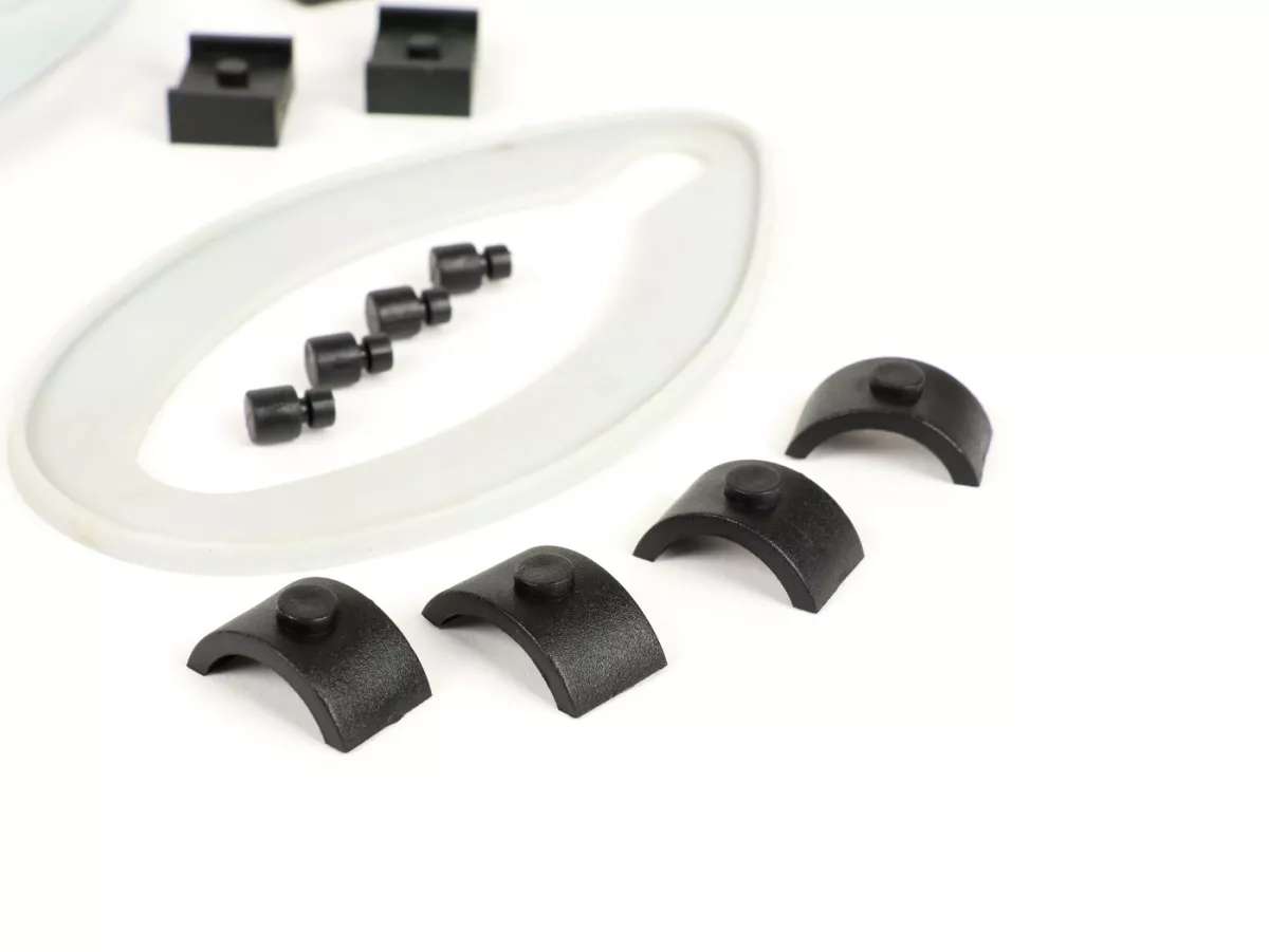 Rubber kit -RICAMBIO RAPIDO- Vespa Wideframe VM2T, VN1T-VN2T (Faro basso/rod models) - grey/black