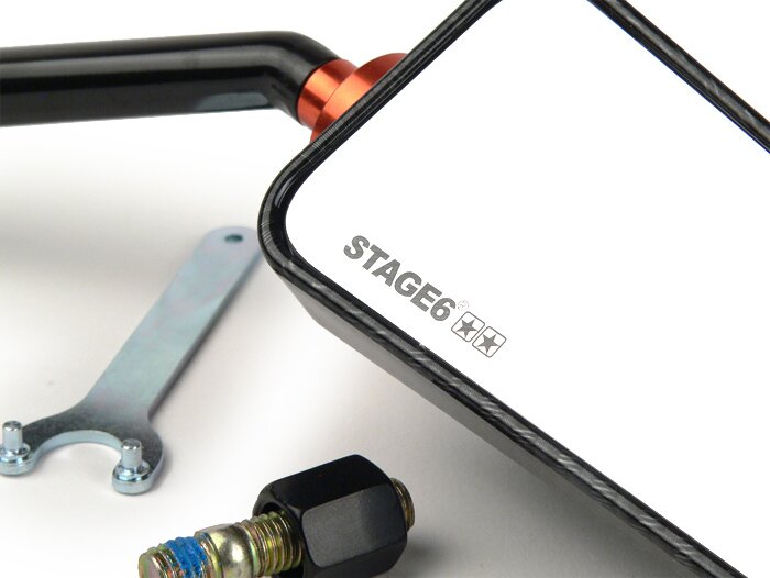 Spiegel -STAGE 6 F1-Look- Gewinde M8 x 20mm - rechts - New Carbon