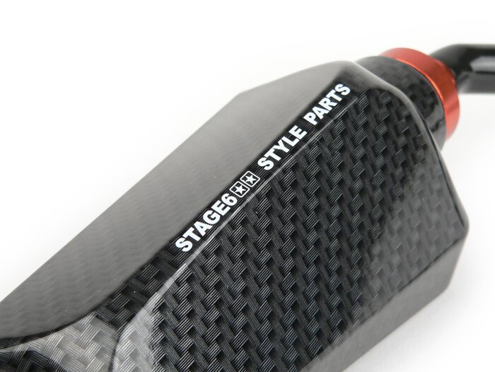 Spiegel -STAGE 6 F1-Look- Gewinde M8 x 20mm - rechts - New Carbon