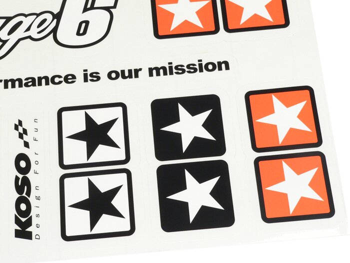 Juego de pegatinas -STAGE 6- 420x594mm para superficies claras - negro