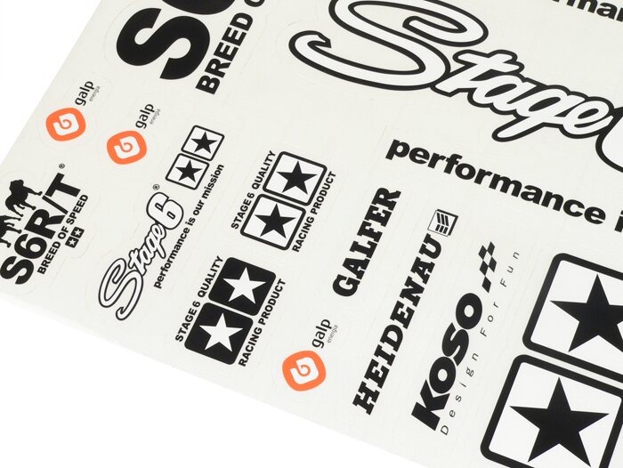 Juego de pegatinas -STAGE 6- 420x594mm para superficies claras - negro
