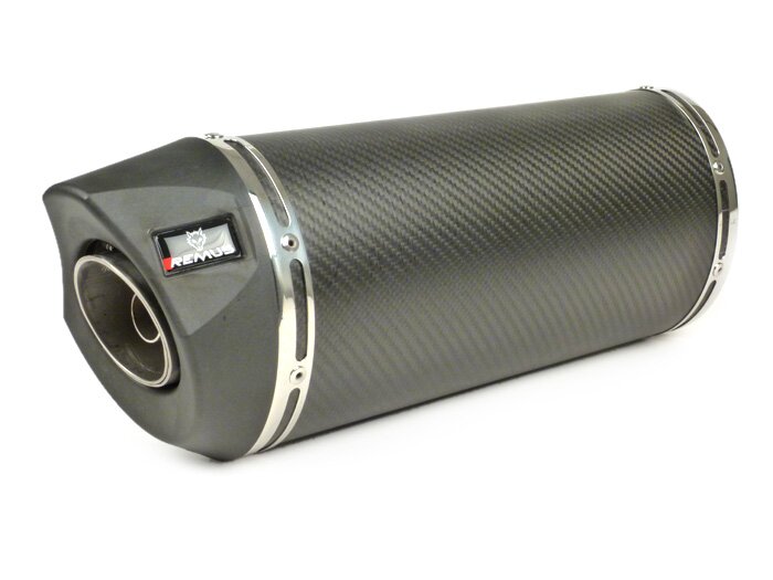 Silenziatore posteriore -REMUS RSC- Ø=55mm - Vespa GTS 125ie Super (2009-), Vespa GTS 250ie (2005-), Vespa GTS 300ie (15,8kW, 2008-), Vespa GTS 300ie Super (2008-), Vespa GTV 250ie (2006-) - Fibra di carbonio