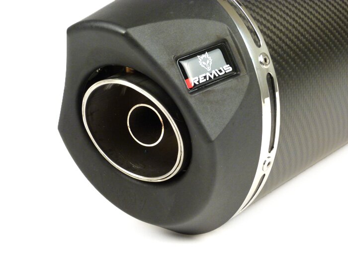 Silenziatore posteriore -REMUS RSC- Ø=55mm - Vespa GTS 125ie Super (2009-), Vespa GTS 250ie (2005-), Vespa GTS 300ie (15,8kW, 2008-), Vespa GTS 300ie Super (2008-), Vespa GTV 250ie (2006-) - Fibra di carbonio