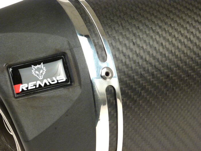 Silenziatore posteriore -REMUS RSC- Ø=55mm - Vespa GTS 125ie Super (2009-), Vespa GTS 250ie (2005-), Vespa GTS 300ie (15,8kW, 2008-), Vespa GTS 300ie Super (2008-), Vespa GTV 250ie (2006-) - Fibra di carbonio