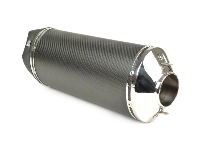 Silenziatore posteriore -REMUS RSC- Ø=55mm - Vespa GTS 125ie Super (2009-), Vespa GTS 250ie (2005-), Vespa GTS 300ie (15,8kW, 2008-), Vespa GTS 300ie Super (2008-), Vespa GTV 250ie (2006-) - Fibra di carbonio
