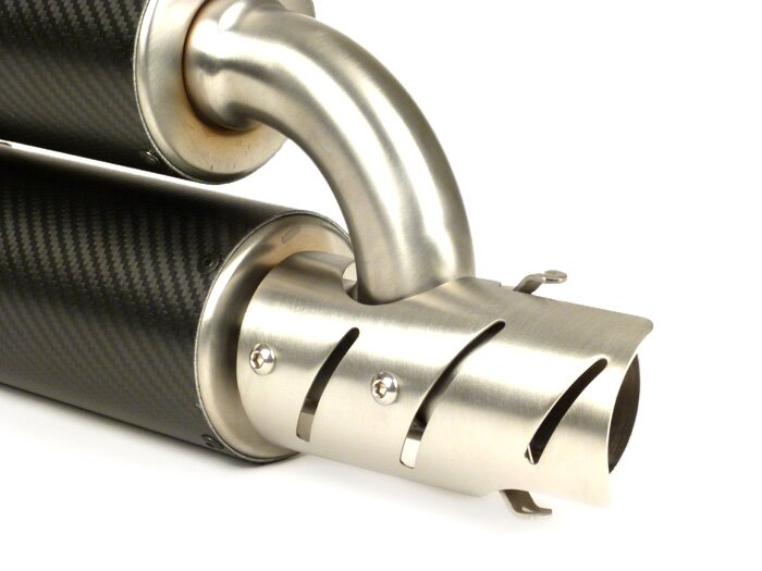 Silencer -REMUS RSC Dual Flow- Ø=55mm - Vespa GTS 125ie Super, Vespa GTS 250ie (2005-), Vespa GTS 300ie (2008-), Vespa GTS 300ie Super (2008-), Vespa GTV 250ie (2006-) - carbon