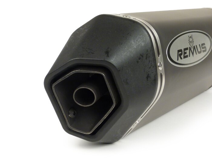 Silencieux -REMUS- Ø=55mm - Vespa GTL 125 (Euro 3), GTS 125 (Euro 3), GTV 125 (Euro 3) - inox noir