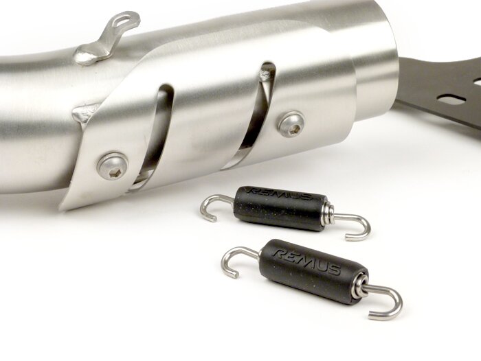 Colector de escape y soporte -REMUS slip-on Vespa GTS 125 i.e. (a partir del año 2009), GTS 250 i.e. (a partir del año 2005), GTS 300 i.e. (a partir del año 2008), GTV 250 i.e. (a partir del año 2008)