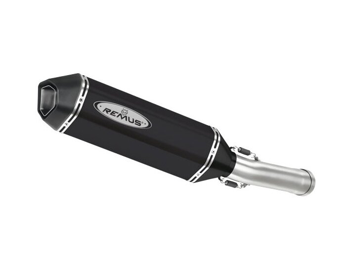 Escape -REMUS slip-on Vespa GTS 125 ie (a partir de 2009), GTS 250 (a partir de 2005), GTS 300 ie (a partir de 2008), GTV 250 (a partir de 2008) - acero inoxidable negro