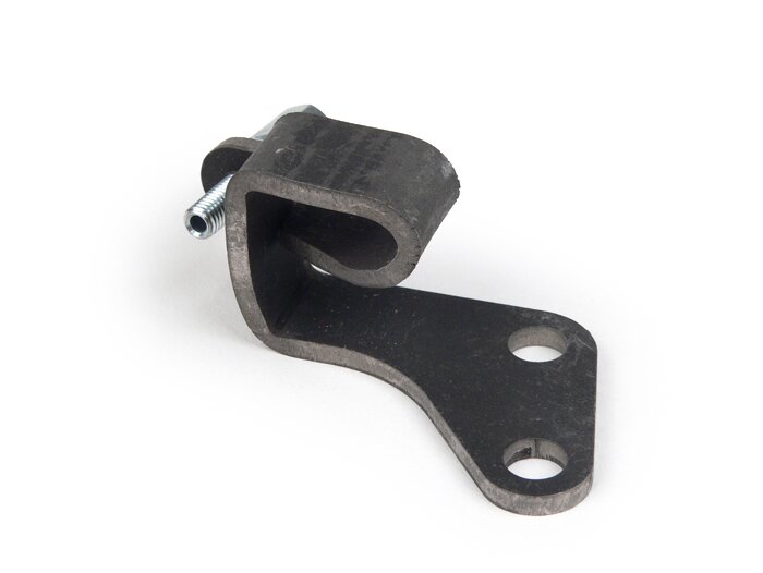 Pelat penahan kabel rem/kopling pada mesin -KUALITAS OEM- Vespa V50 (VMA4M), PV125, ET3, SS50, SS90 - seri ke-2 (tuas pelepas kopling panjang)