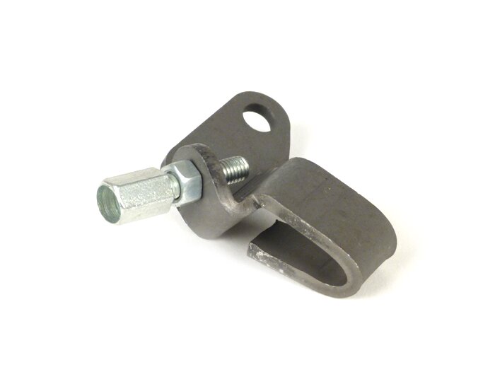 Bracket brake/clutch cable at engine -OEM QUALITY- Vespa V50 (VMA1M), PV125, ET3, SS50, SS90 - series 1 (short internal clutch lever)