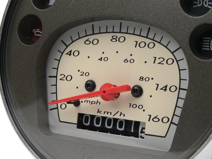 Velocímetro -PIAGGIO- Vespa Ø=105mm - GT 250 i.e. 60 (ZAPM451), GTV 125 (ZAPM313), GTV 250 i.e. (ZAPM451), (también adecuado para Vespa Ø=105mm - PX Lusso, PK XL1) - 160km/h (100mph)