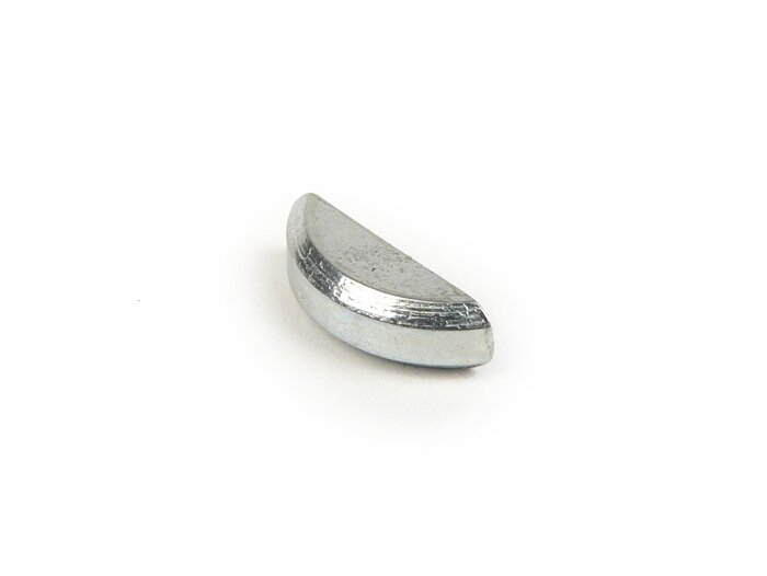 Halve maan sleutel (Woodruff sleutel) -PIAGGIO DIN 6888- 3x3mm (gebruikt voor primaire Vespa V50, V90, SS50, SS90, PV125, ET3, PK S, PK XL), (gebruikt voor krukas dynamo zijde Lambretta D 125-150 (1956-1957), LD 125-150 (1956-1957))