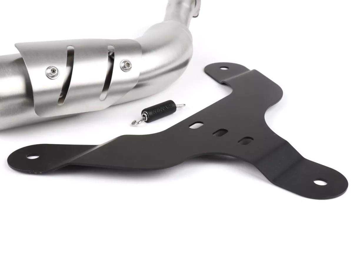 Coude échappement et patte fixation -REMUS slip on- Vespa GTS 300 ie Super (2017-), GTV300ie SeiGiorni (2017-)