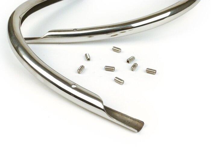 Legshield trim mono -VESPA- Vespa V50, PV125, ET3 - stainless steel