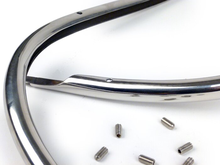 Legshield trim mono -VESPA- Vespa V50, PV125, ET3 - stainless steel