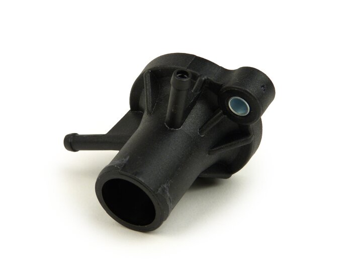 Pieza de conexión del tubo flexible del radiador culata -PIAGGIO- Vespa GT L 125 (ZAPM31100, ZAPM31101), Vespa GT L 200 (ZAPM31200), Vespa GTV 125 (ZAPM31301), Piaggio Beverly 125 (ZAPM2810000001001, ZAPM28400), Piaggio Beverly 200 (ZAPM28200), Piaggio Be