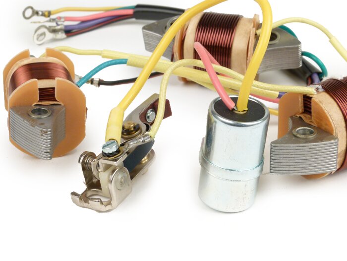 Kit de reparación de la placa base de encendido - CALIDAD OEM (bobina, condensador, contacto, juego de cables)- Vespa Sprint (VLB1T), Sprint Veloce (VLB1T), GT (VNL2T), GTR (VNL2T), Super 125 (VNC1T), Super 150 (VBC1T)
