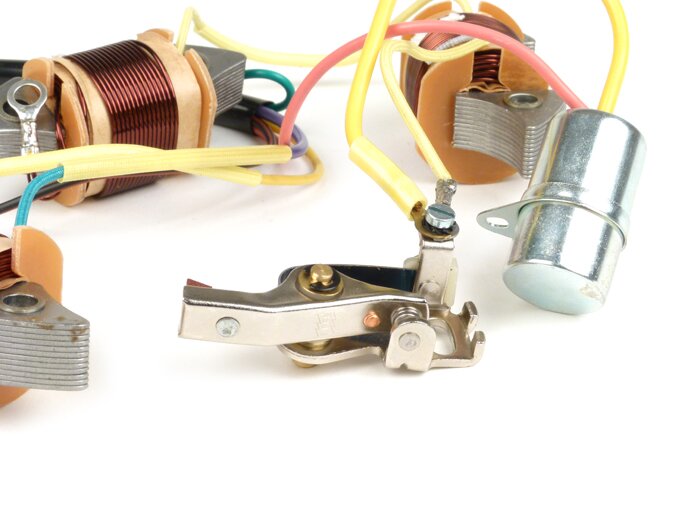 Kit de reparación de la placa base de encendido - CALIDAD OEM (bobina, condensador, contacto, juego de cables)- Vespa Sprint (VLB1T), Sprint Veloce (VLB1T), GT (VNL2T), GTR (VNL2T), Super 125 (VNC1T), Super 150 (VBC1T)
