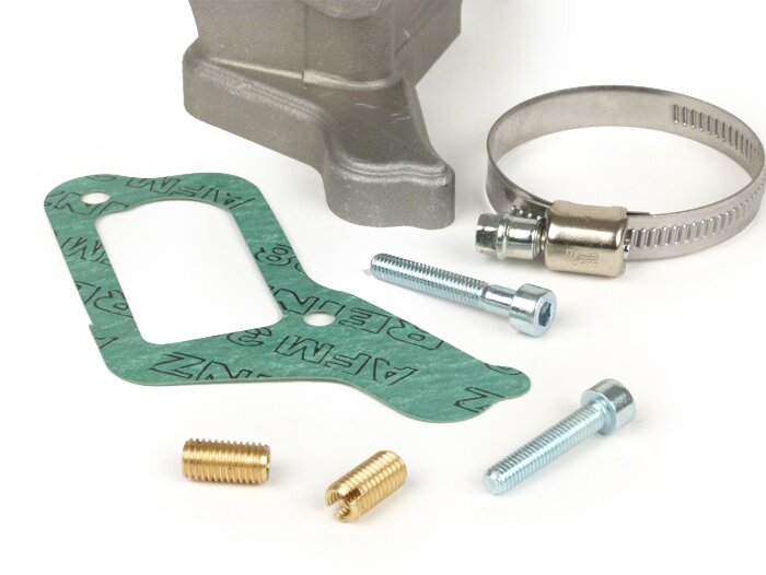 Colector de admisión - Colector de admisión de diafragma -MALOSSI diafragma X360- Vespa PX200 (VSX1T) - (también adecuado para todos los demás motores de bastidor grande con superficie de sellado del cárter del carburador larga) - AW=Ø34mm (carburador Ø28