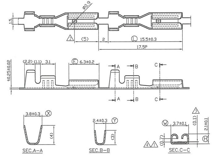 Kabelschuh -Flachsteckhülse 2,8mm Ø=0,5-1,0mm²- DIN 18201 - 10stk.