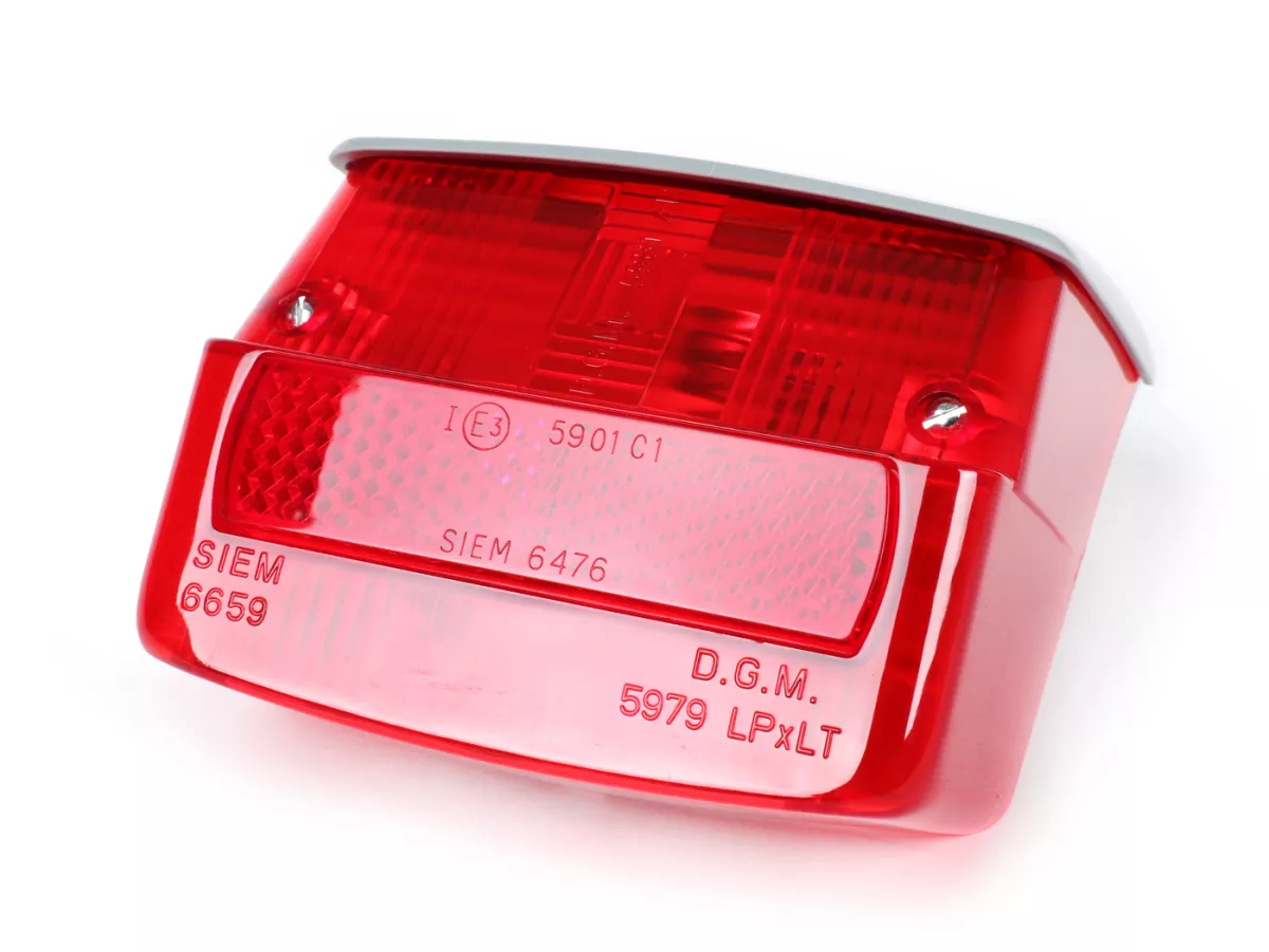 Achterlicht -SIEM- Vespa Rally180 (VSD1T), Rally200 (VSE1T), GTR125 (VNL2T), TS125 (VNL3T), V50 Spezial (Duits), 50 SR, PV125 (Duits) - grijs deksel