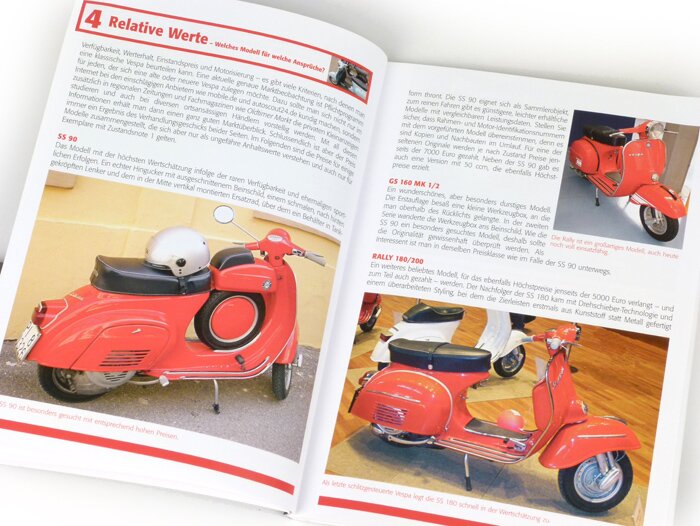 Buku -Panduan praktis untuk membeli Vespa klasik oleh Mark Paxton- model Vespa 2-tak klasik tahun 1960-2008 (61 halaman, bahasa Jerman)