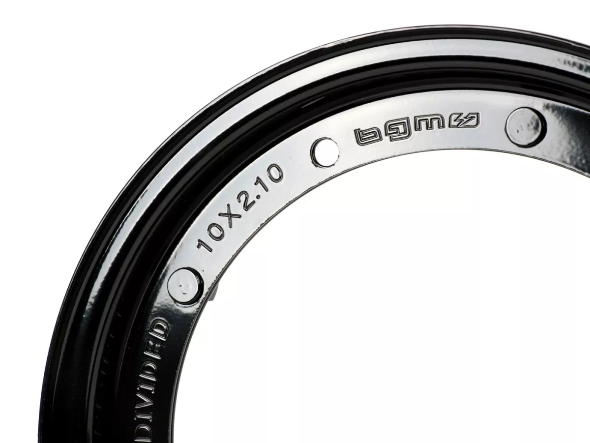 Wheel rim -BGM ORIGINAL 2.10-10', steel V2.0 - Vespa (type PX) - Vespa Smallframe V50, 50N, Special, PV, ET3, PK50-125 (S/XL/XL2), Largeframe PX, T5, Sprint, Rally, GT/GTR, LML Star, Deluxe - black