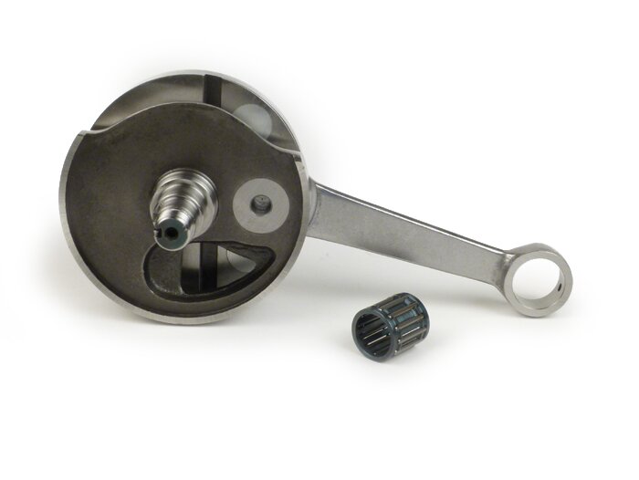 Vevaxel -DRT (roterande ventil), 53mm slaglängd, vevstake 105mm, DS kind 17,4mm bred- tenuta larga - Vespa PK125 XL2, PK125 ETS (Ø 24mm kon)