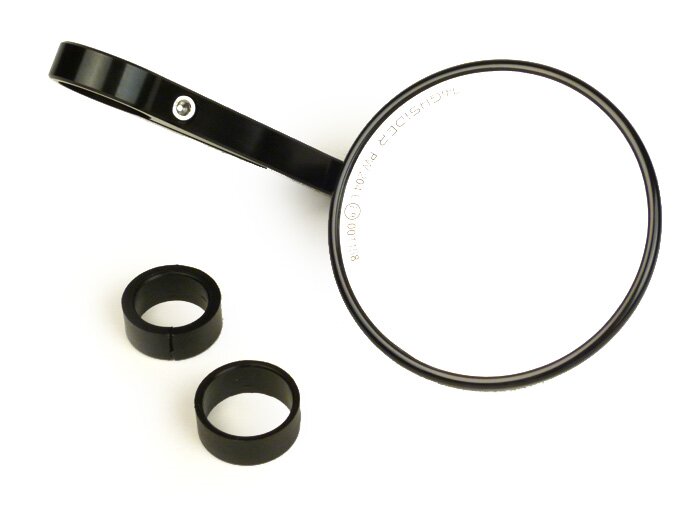 Mirror -HIGHSIDER Montana (E-marked)- CNC handle bar ends- Ø=102mm - black