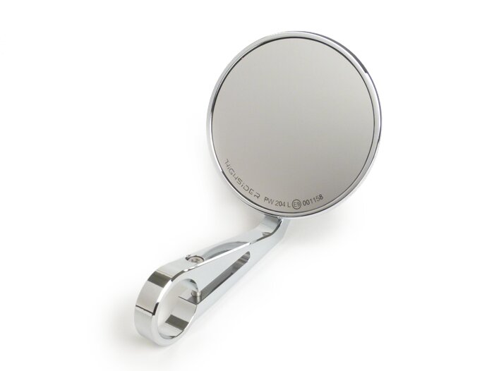 Mirror -HIGHSIDER Montana (E-marked)- CNC handle bar ends- Ø=102mm - chrome