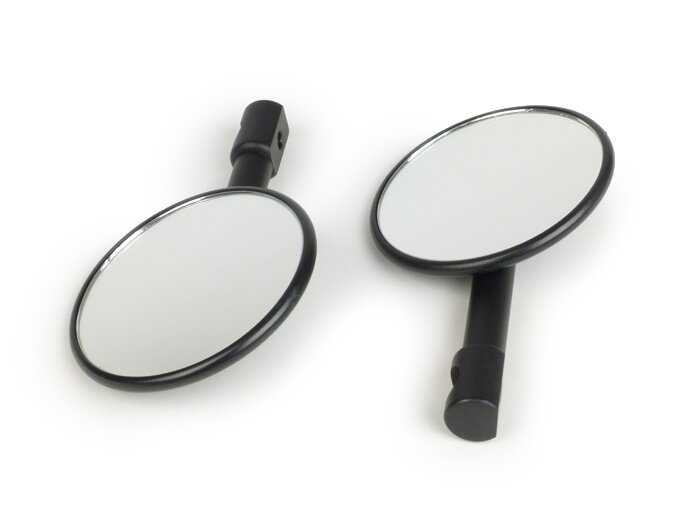 Mirror set -CNC handle bar ends- Ø=82mm, konvex - black