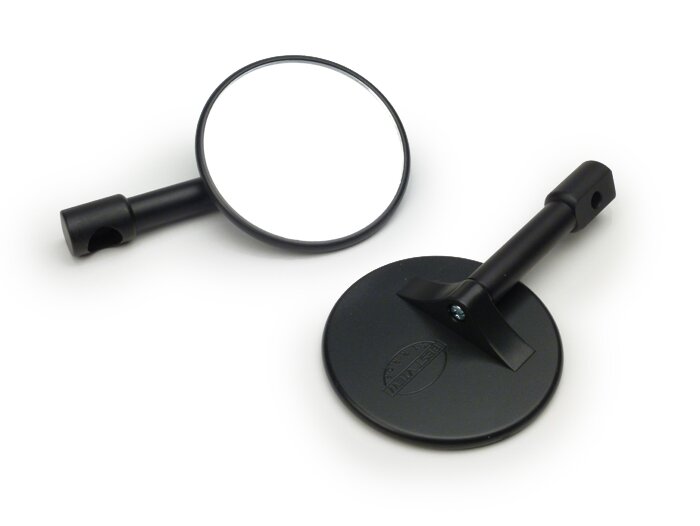 Mirror set -CNC handle bar ends- Ø=82mm, konvex - black
