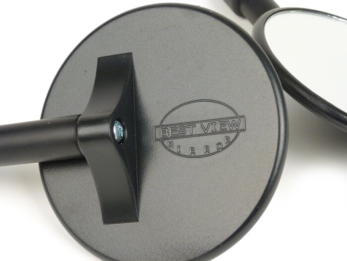 Mirror set -CNC handle bar ends- Ø=82mm, konvex - black