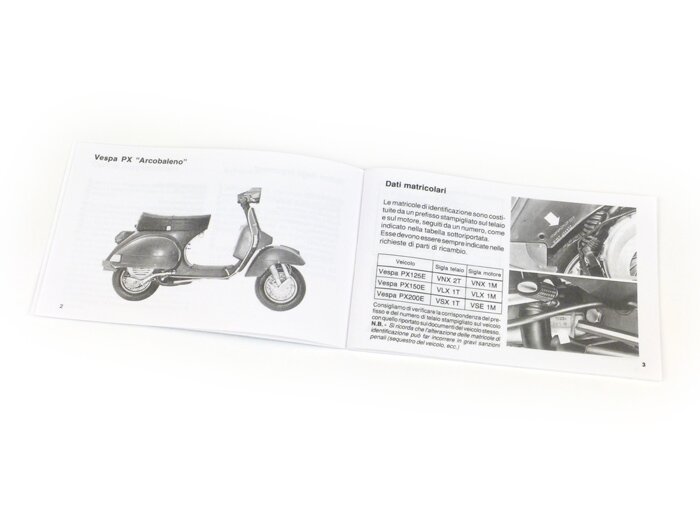 Manuel d’utilisation -VESPA- Vespa PX 125E, PX 150 E, PX 200 E (1983)