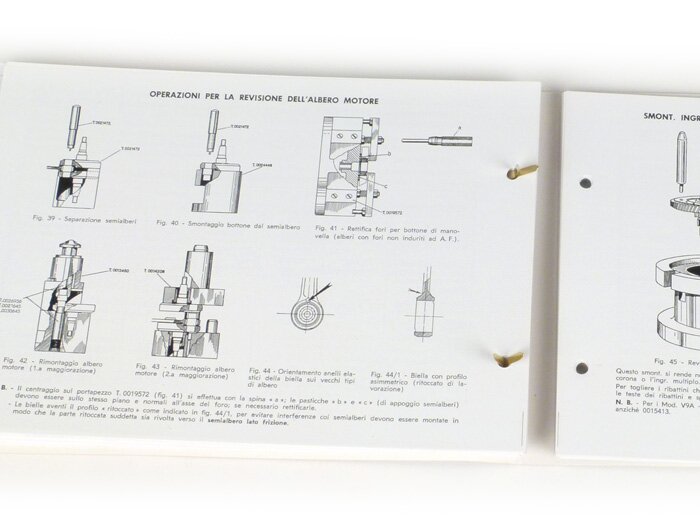 Werkplaatshandboek (Italiaans) -VESPA- Vespa (1955-1966) Largeframe/Smallframe - VN, VNA, VNB, VL, VB1, VBA1, VBB, GL150 (VLA), Sprint150 (VLB), Super (VNC/VBC), GS150 (VS1-5), GS160/GS4 (VSB), SS180 (VSC), V50 (V5A), V90 (V9A1T), SS90 (V9SS), Nuova