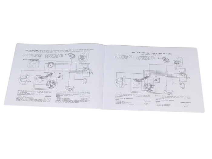 Werkplaatshandboek (Duits/Frans) -VESPA- Vespa (1955-1966) Largeframe - VN, VNA, VNB, VL, VB1, VBA1, VBB, GL150(VLA), Sprint150(VLB), Super(VNC/VBC), GS150(VS1-5), GS160/GS4(VSB), SS180(VSC)