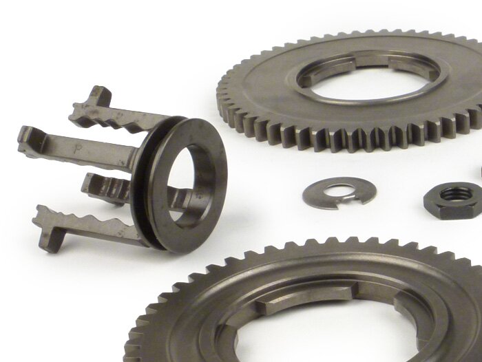 Versnellingsbak -CIF versnelling- Vespa V50, V90, 50N, PV125, ET3, SS50, SS90, PK S, PK XL1, PK XL2, ETS - (46, 50, 54, 58 tanden) - tandwielset incl. hulpas en schakelklauw